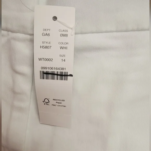 NWT J. Crew Size 14 White Shorts Classic Cotton Summer - Picture 3 of 7